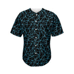 Black And Blue Geometric Mosaic Print Men's Baseball Jersey