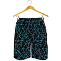 Black And Blue Geometric Mosaic Print Men's Shorts