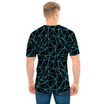 Black And Blue Geometric Mosaic Print Men's T-Shirt