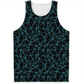 Black And Blue Geometric Mosaic Print Men's Tank Top