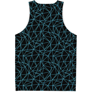Black And Blue Geometric Mosaic Print Men's Tank Top