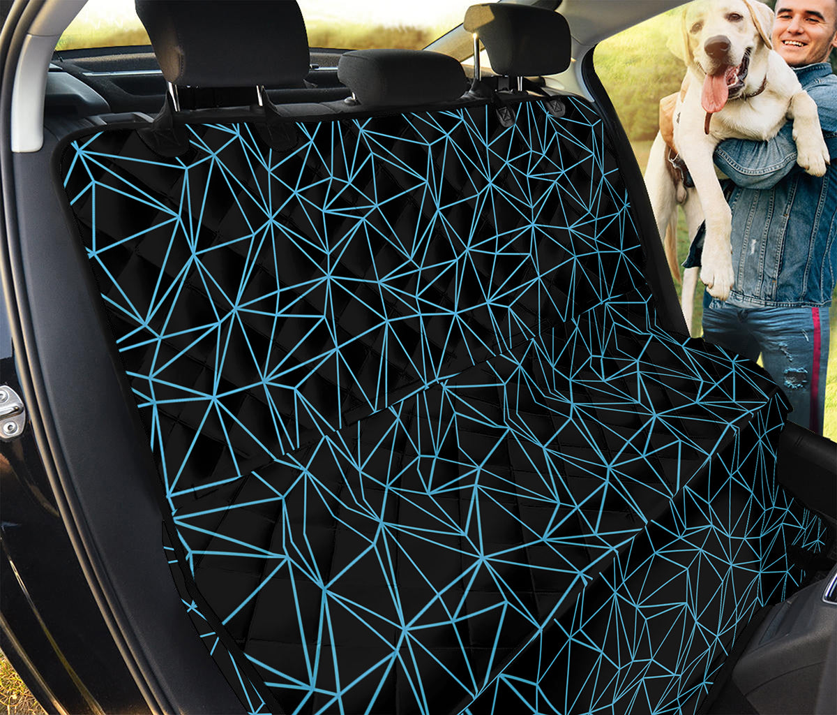 Black And Blue Geometric Mosaic Print Pet Car Back Seat Cover