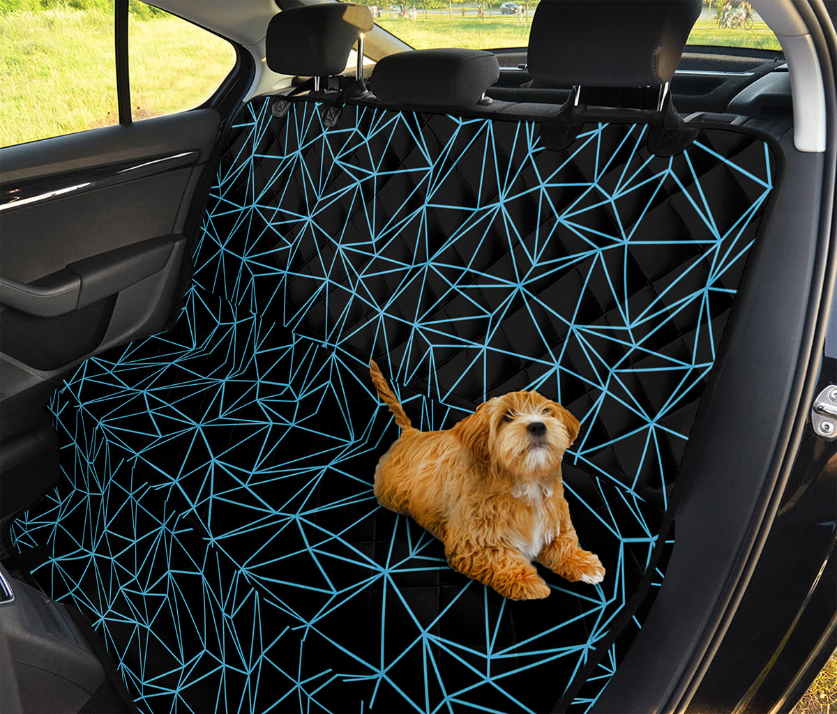 Black And Blue Geometric Mosaic Print Pet Car Back Seat Cover