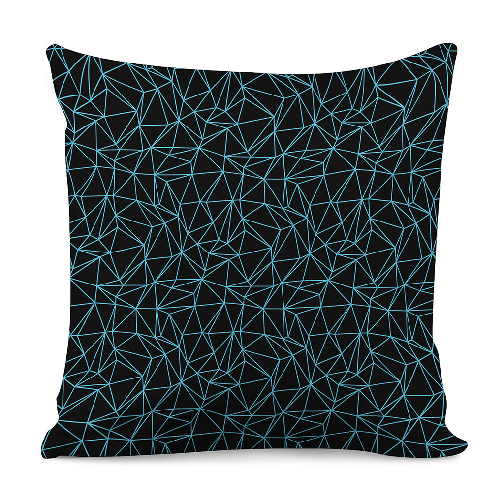 Black And Blue Geometric Mosaic Print Pillow Cover