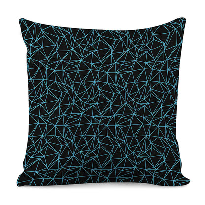 Black And Blue Geometric Mosaic Print Pillow Cover