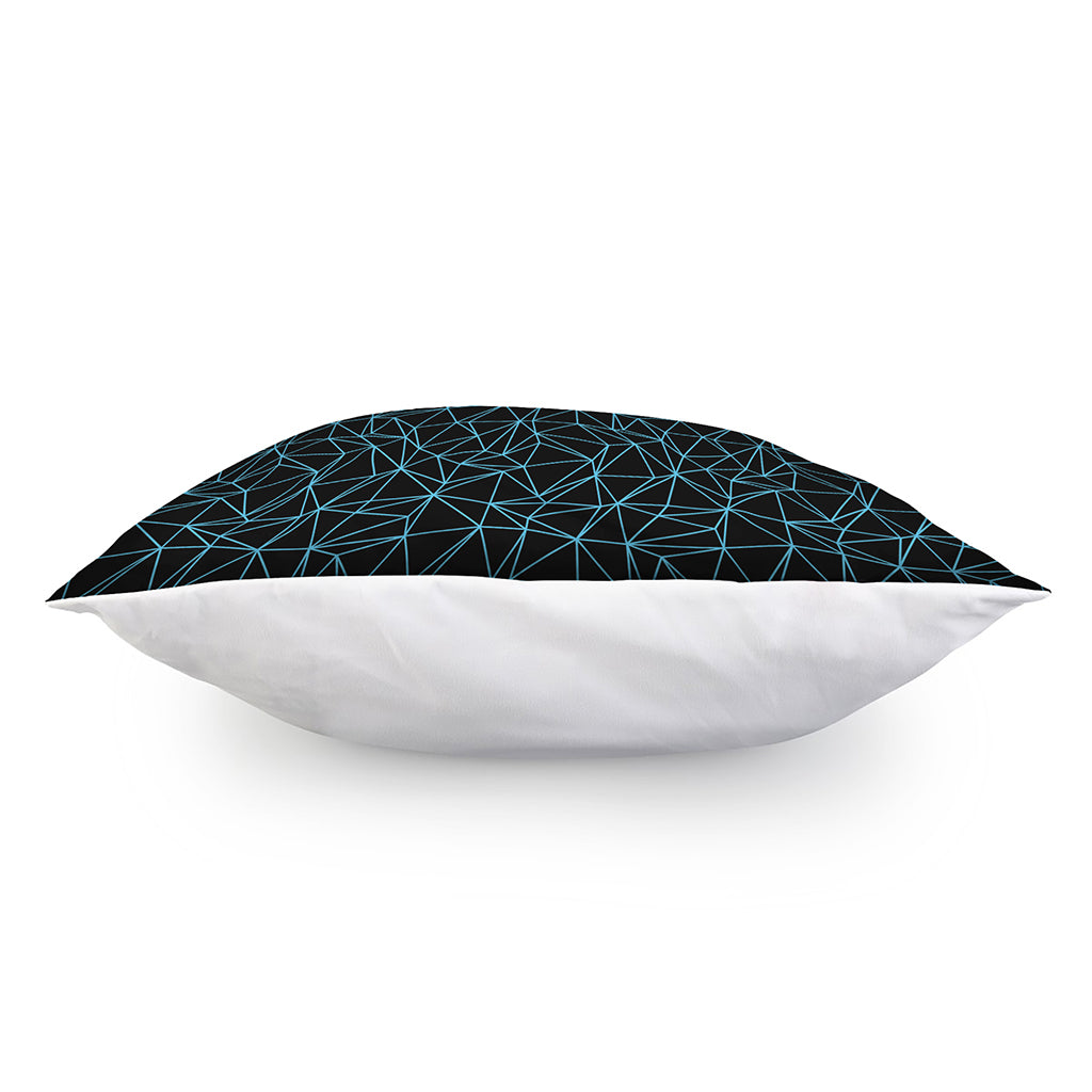 Black And Blue Geometric Mosaic Print Pillow Cover