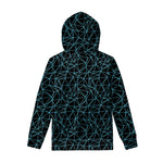 Black And Blue Geometric Mosaic Print Pullover Hoodie