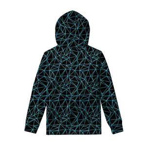 Black And Blue Geometric Mosaic Print Pullover Hoodie