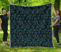 Black And Blue Geometric Mosaic Print Quilt