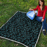 Black And Blue Geometric Mosaic Print Quilt