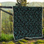 Black And Blue Geometric Mosaic Print Quilt