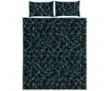 Black And Blue Geometric Mosaic Print Quilt Bed Set