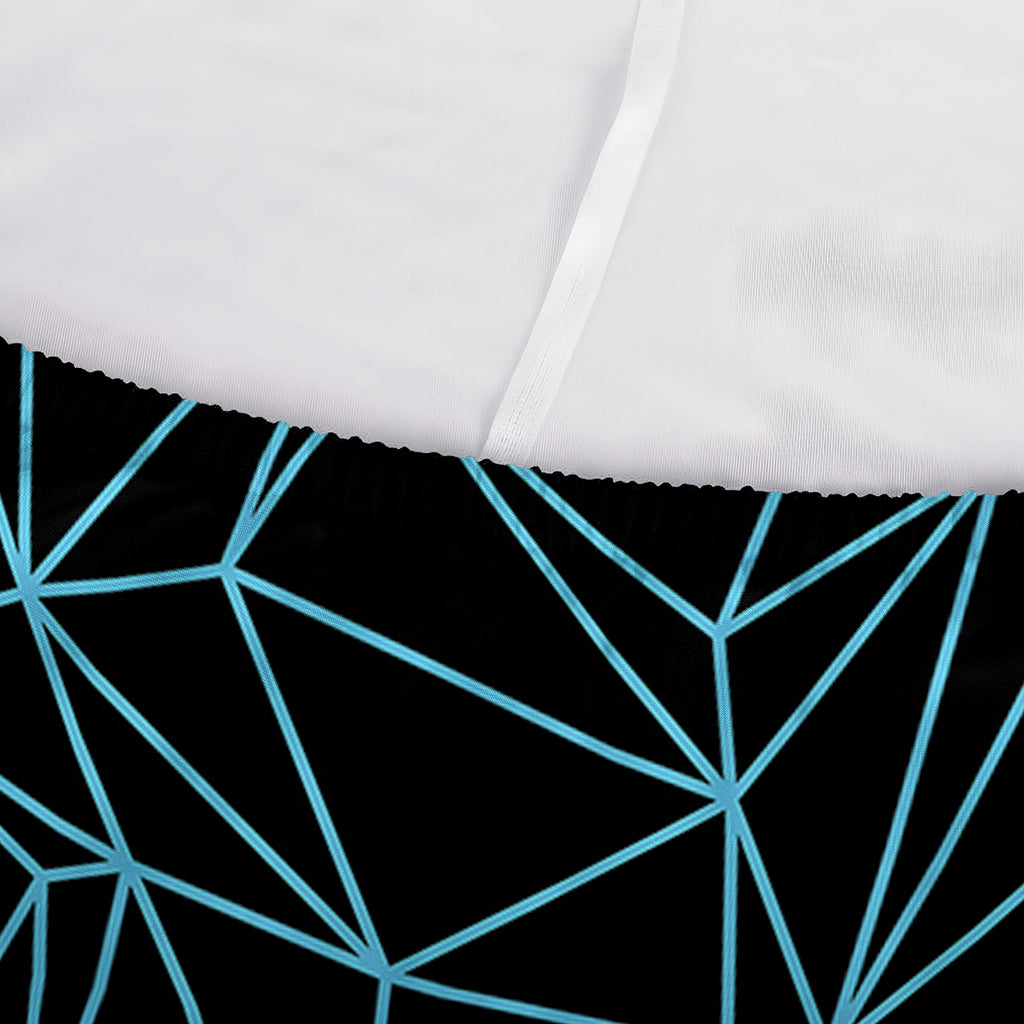 Black And Blue Geometric Mosaic Print Sofa Cover