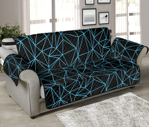 Black And Blue Geometric Mosaic Print Sofa Protector