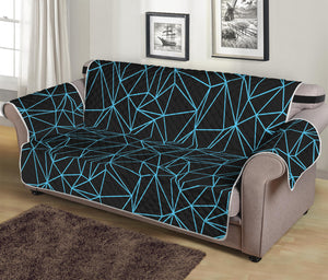 Black And Blue Geometric Mosaic Print Sofa Protector