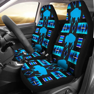 Black And Blue Native Buffalo Universal Fit Car Seat Covers GearFrost