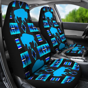 Black And Blue Native Buffalo Universal Fit Car Seat Covers GearFrost