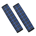 Black And Blue Tartan Pattern Print Car Seat Belt Covers