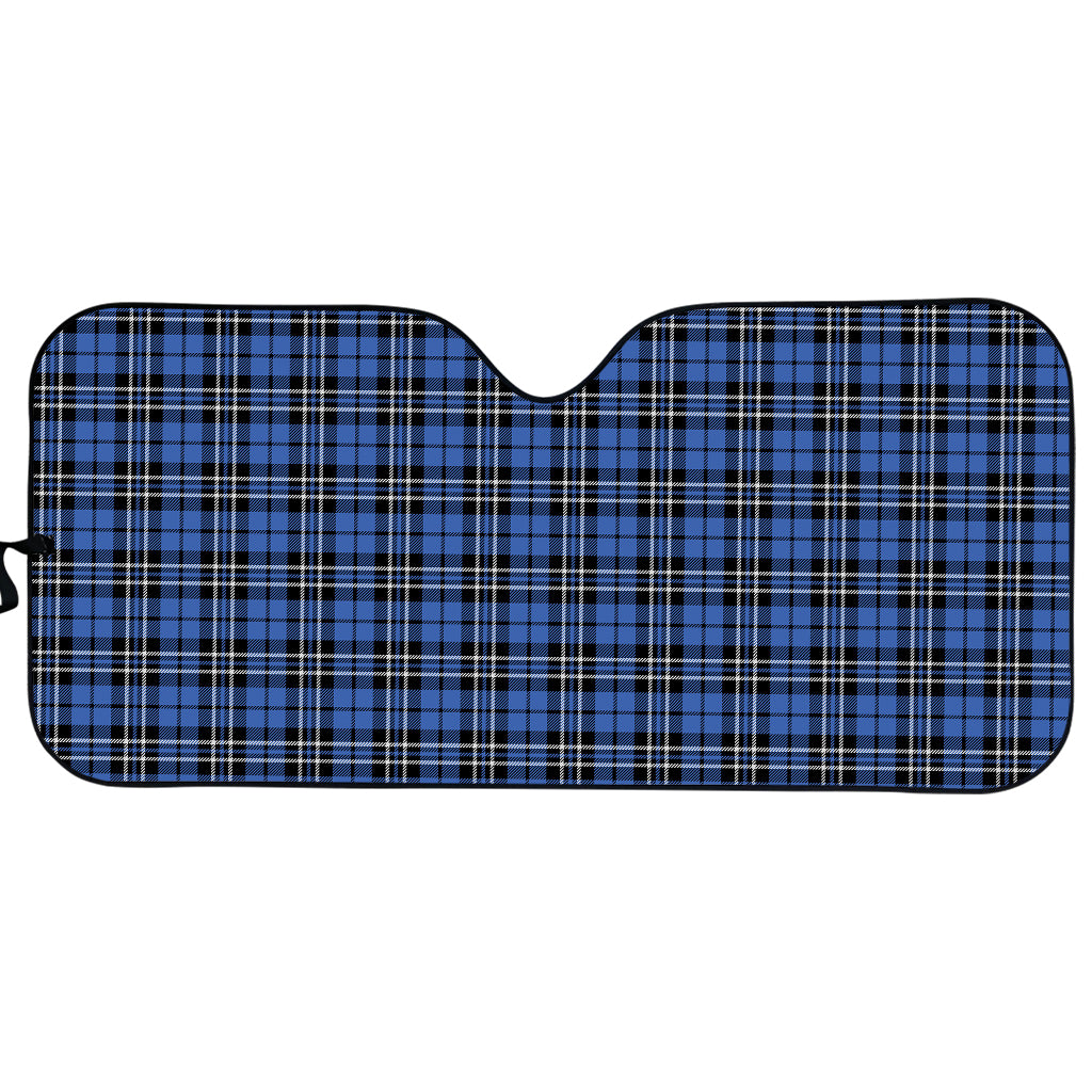 Black And Blue Tartan Pattern Print Car Sun Shade