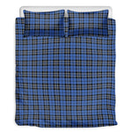 Black And Blue Tartan Pattern Print Duvet Cover Bedding Set