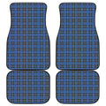 Black And Blue Tartan Pattern Print Front and Back Car Floor Mats