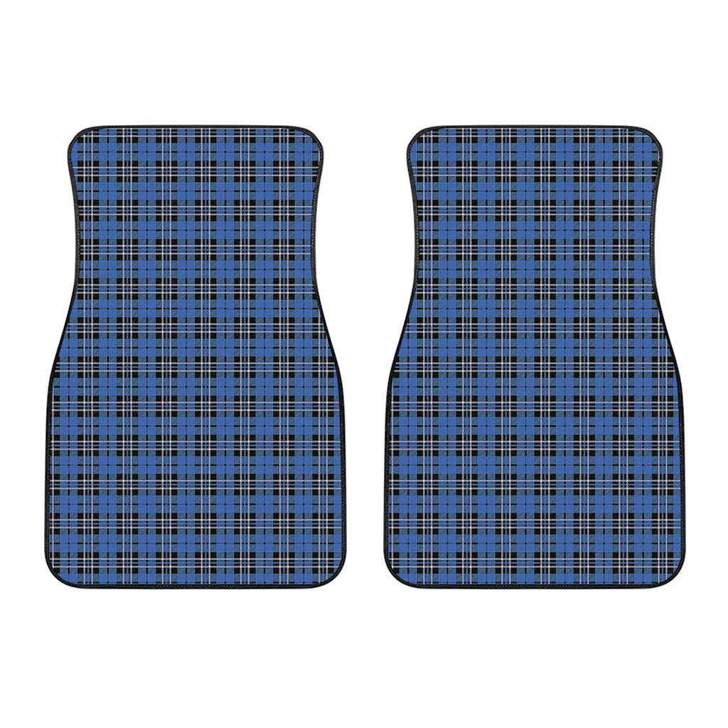 Black And Blue Tartan Pattern Print Front Car Floor Mats
