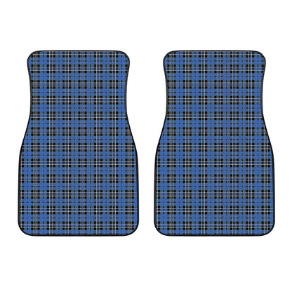 Black And Blue Tartan Pattern Print Front Car Floor Mats