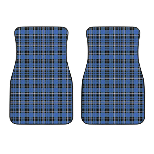 Black And Blue Tartan Pattern Print Front Car Floor Mats