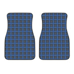 Black And Blue Tartan Pattern Print Front Car Floor Mats
