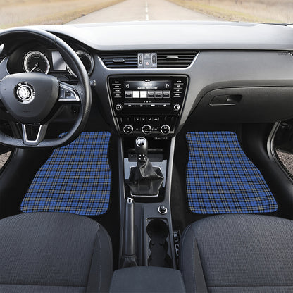 Black And Blue Tartan Pattern Print Front Car Floor Mats