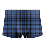 Black And Blue Tartan Pattern Print Men's Boxer Briefs