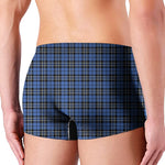 Black And Blue Tartan Pattern Print Men's Boxer Briefs