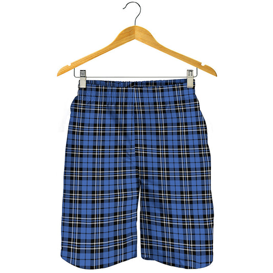 Black And Blue Tartan Pattern Print Men's Shorts