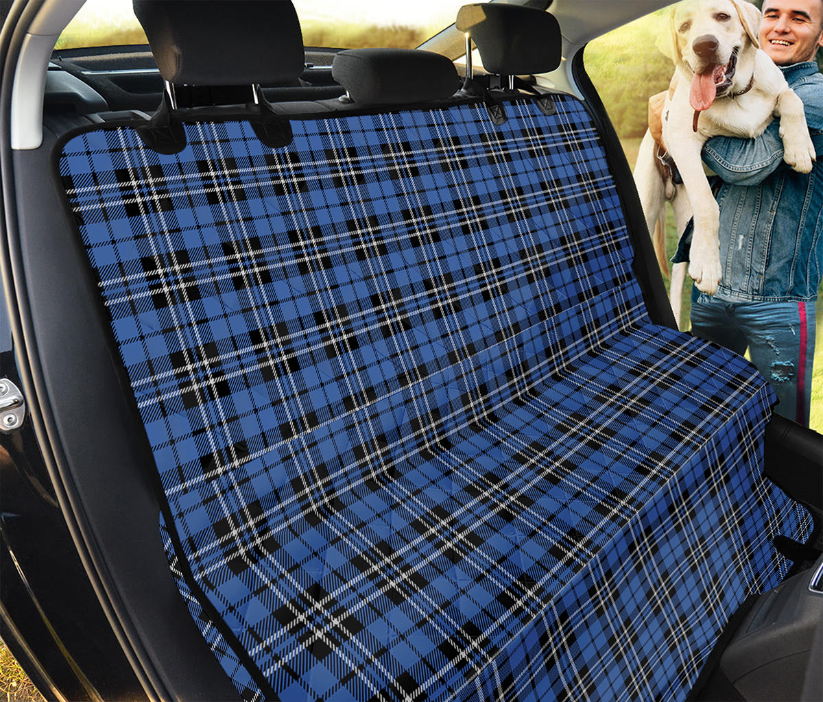 Black And Blue Tartan Pattern Print Pet Car Back Seat Cover