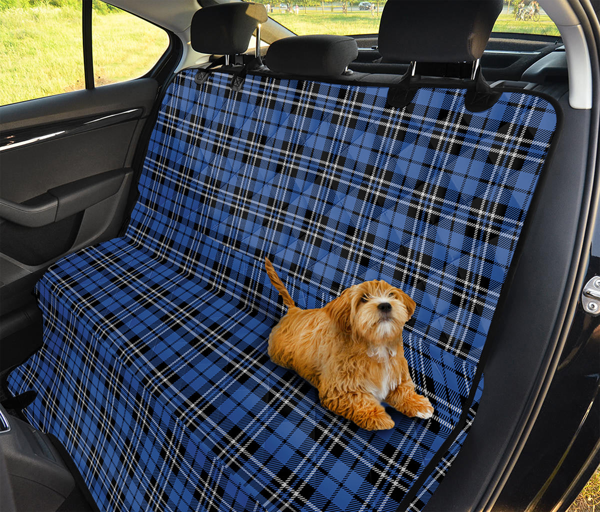 Black And Blue Tartan Pattern Print Pet Car Back Seat Cover