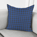 Black And Blue Tartan Pattern Print Pillow Cover