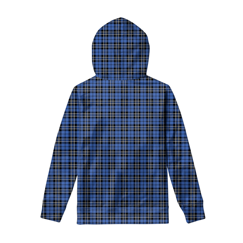 Black And Blue Tartan Pattern Print Pullover Hoodie