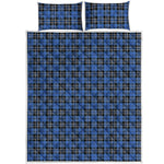 Black And Blue Tartan Pattern Print Quilt Bed Set
