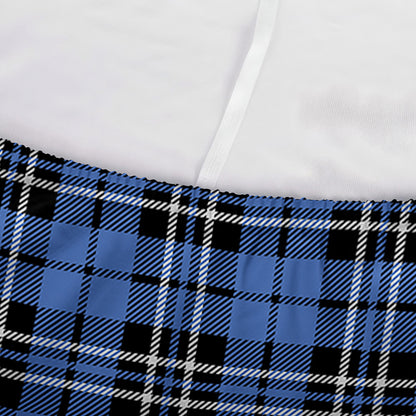 Black And Blue Tartan Pattern Print Sofa Cover