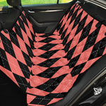 Black And Coral Argyle Pattern Print Pet Car Back Seat Cover