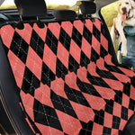 Black And Coral Argyle Pattern Print Pet Car Back Seat Cover