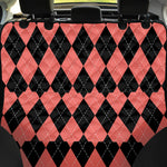 Black And Coral Argyle Pattern Print Pet Car Back Seat Cover