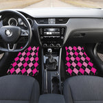 Black And Deep Pink Argyle Pattern Print Front Car Floor Mats