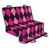 Black And Deep Pink Argyle Pattern Print Pet Car Back Seat Cover