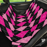 Black And Deep Pink Argyle Pattern Print Pet Car Back Seat Cover