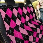 Black And Deep Pink Argyle Pattern Print Pet Car Back Seat Cover