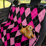 Black And Deep Pink Argyle Pattern Print Pet Car Back Seat Cover