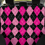 Black And Deep Pink Argyle Pattern Print Pet Car Back Seat Cover