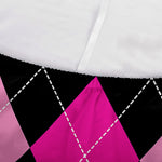 Black And Deep Pink Argyle Pattern Print Sofa Cover