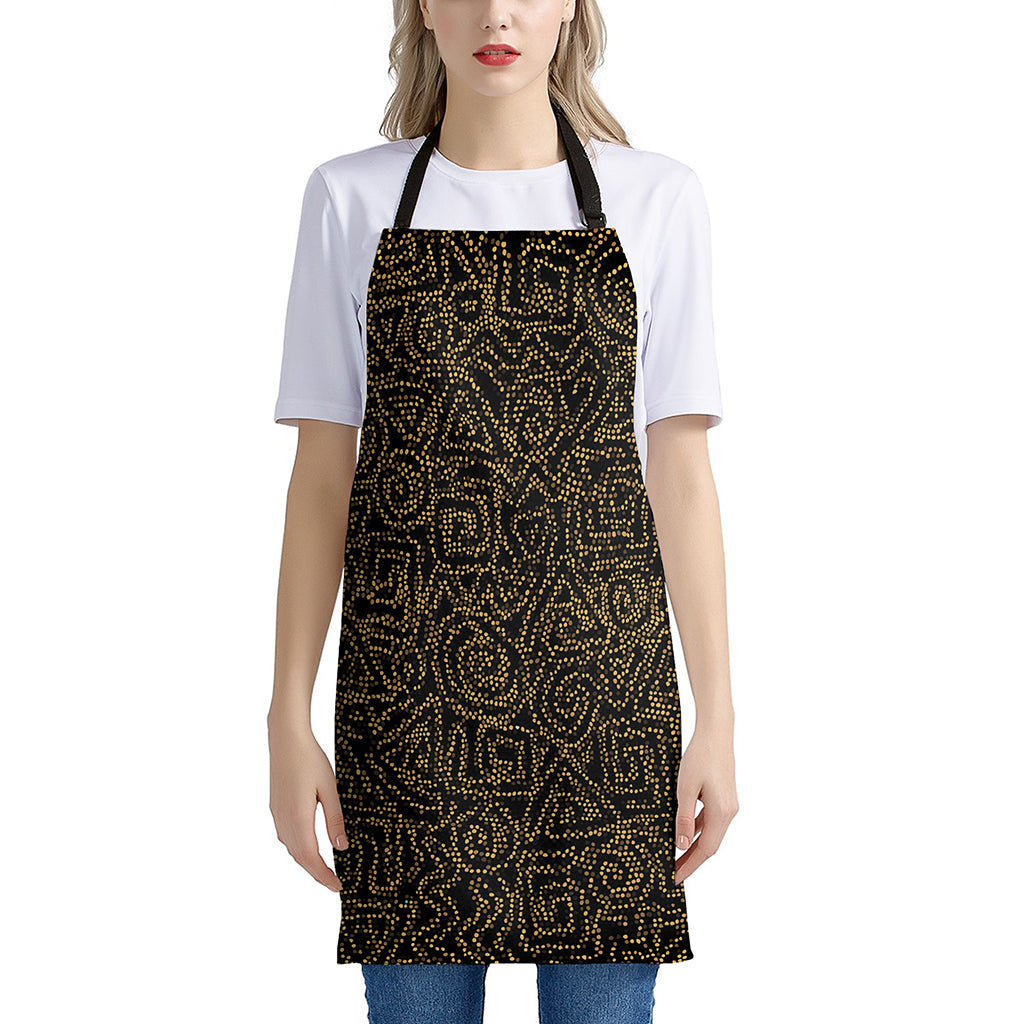 Black And Gold African Afro Print Apron